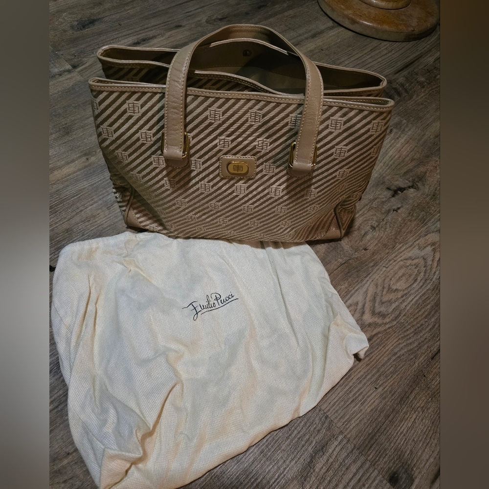 Elegant Vintage Emilio Pucci Canvas Handbag - Picture 6 of 7